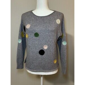 Emilio Pepe Italy Gray Sweater with Multi-Color Circles Size S/M